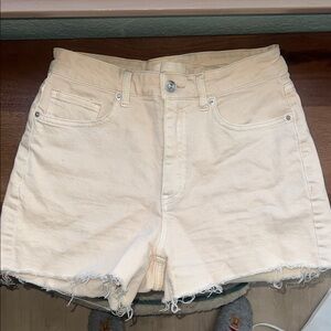 Women's Cream Denim Shorts H&M